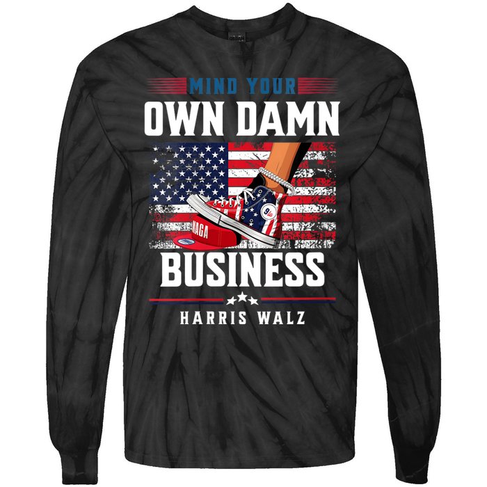 Stepping On Red Hat Mind Your Own Damn Business Harris Waltz Tie-Dye Long Sleeve Shirt