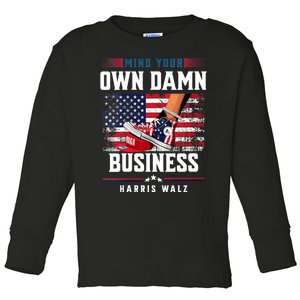 Stepping On Red Hat Mind Your Own Damn Business Harris Waltz Toddler Long Sleeve Shirt