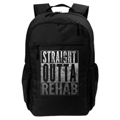 Straight Outta Rehab Funny Sober Addiction Recovery Daily Commute Backpack