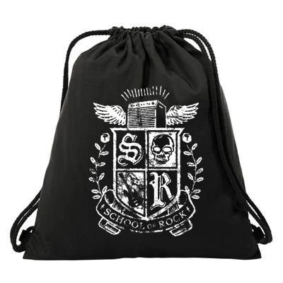 School Of Rock Distressed Crest Drawstring Bag