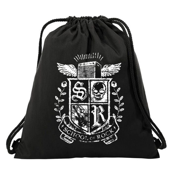 School Of Rock Distressed Crest Drawstring Bag