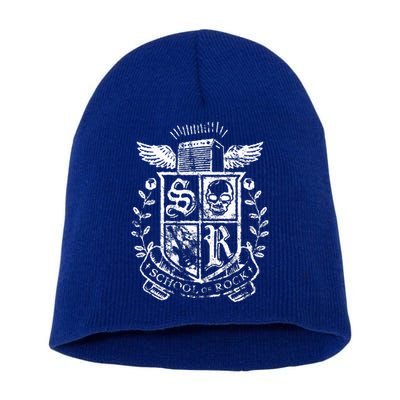 School Of Rock Distressed Crest Short Acrylic Beanie