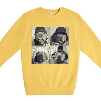 Straight Outta Rescue Pitbull Premium Crewneck Sweatshirt