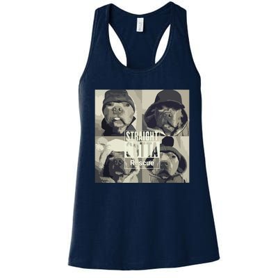 Straight Outta Rescue Pitbull Women's Racerback Tank