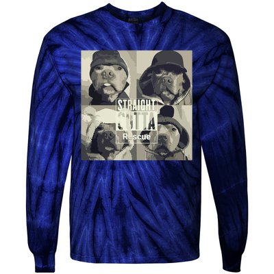 Straight Outta Rescue Pitbull Tie-Dye Long Sleeve Shirt