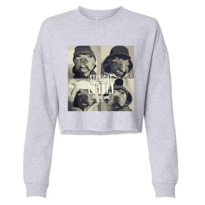 Straight Outta Rescue Pitbull Cropped Pullover Crew