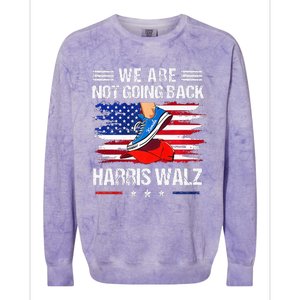 Stepping On Red Hat WeRe Not Going Back Harris Waltz Premium Colorblast Crewneck Sweatshirt