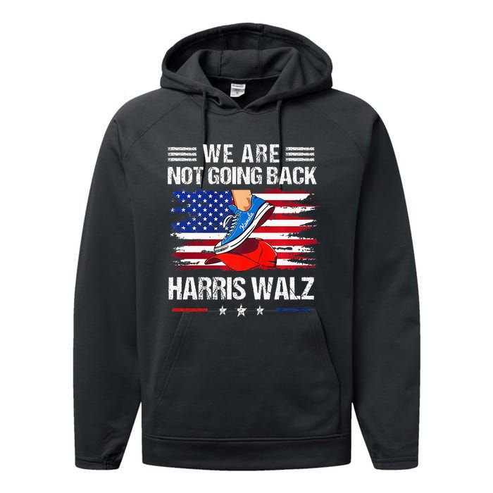 Stepping On Red Hat WeRe Not Going Back Harris Waltz Premium Performance Fleece Hoodie