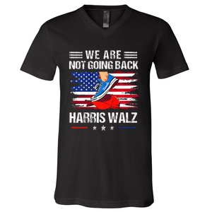 Stepping On Red Hat WeRe Not Going Back Harris Waltz Premium V-Neck T-Shirt