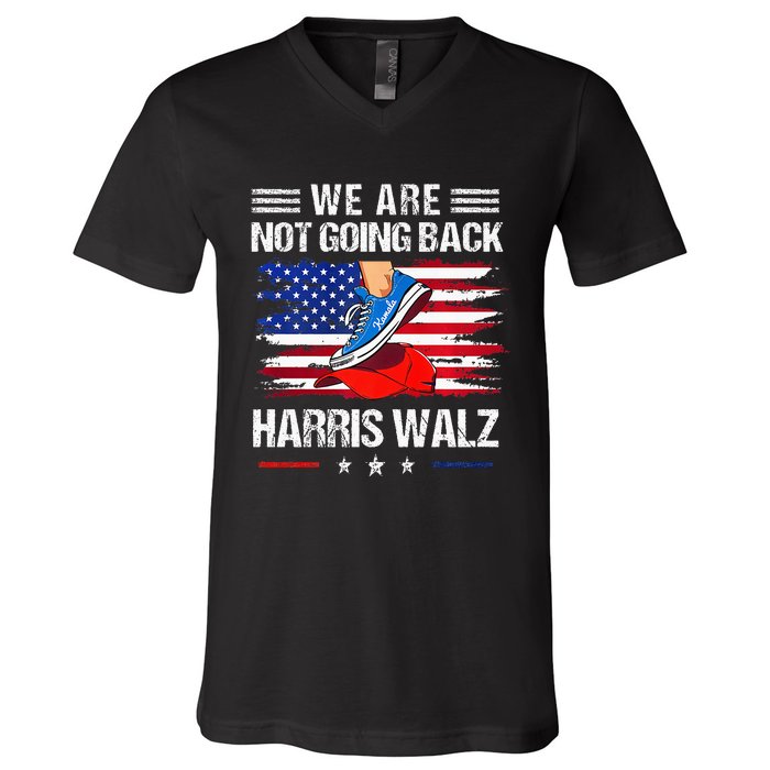 Stepping On Red Hat WeRe Not Going Back Harris Waltz Premium V-Neck T-Shirt