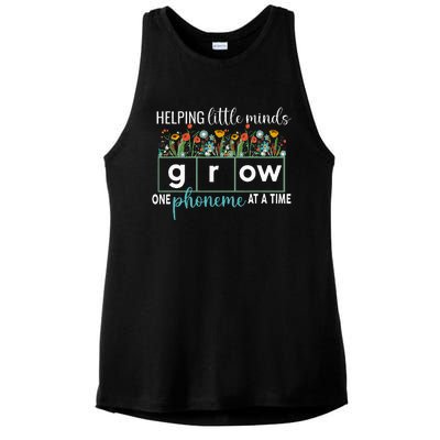 Science Of Reading Helping A Little Minds Grow Phonics Women Ladies PosiCharge Tri-Blend Wicking Tank