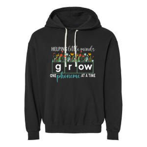 Science Of Reading Helping A Little Minds Grow Phonics Women Garment-Dyed Fleece Hoodie