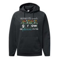 Science Of Reading Helping A Little Minds Grow Phonics Women Performance Fleece Hoodie