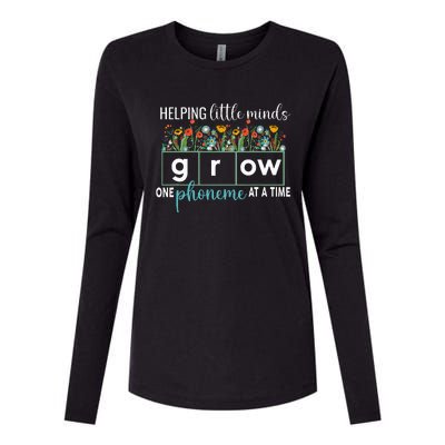 Science Of Reading Helping A Little Minds Grow Phonics Women Womens Cotton Relaxed Long Sleeve T-Shirt