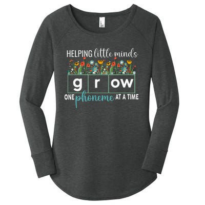 Science Of Reading Helping A Little Minds Grow Phonics Women Women's Perfect Tri Tunic Long Sleeve Shirt