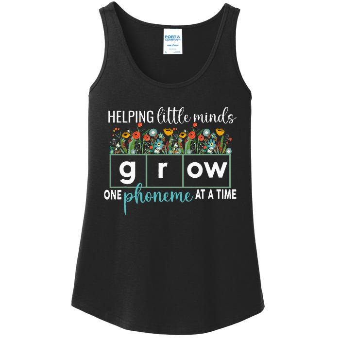 Science Of Reading Helping A Little Minds Grow Phonics Women Ladies Essential Tank