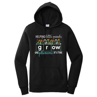 Science Of Reading Helping A Little Minds Grow Phonics Women Women's Pullover Hoodie