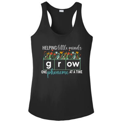 Science Of Reading Helping A Little Minds Grow Phonics Women Ladies PosiCharge Competitor Racerback Tank