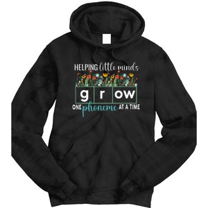 Science Of Reading Helping A Little Minds Grow Phonics Women Tie Dye Hoodie