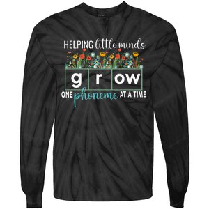 Science Of Reading Helping A Little Minds Grow Phonics Women Tie-Dye Long Sleeve Shirt