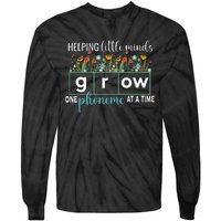 Science Of Reading Helping A Little Minds Grow Phonics Women Tie-Dye Long Sleeve Shirt