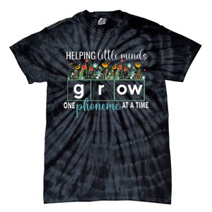 Science Of Reading Helping A Little Minds Grow Phonics Women Tie-Dye T-Shirt