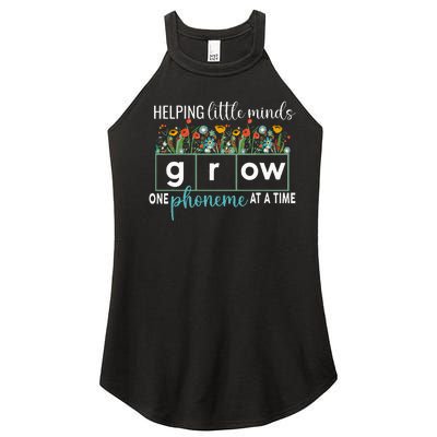 Science Of Reading Helping A Little Minds Grow Phonics Women Women's Perfect Tri Rocker Tank