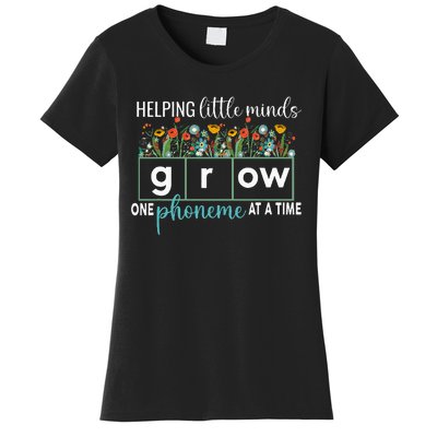 Science Of Reading Helping A Little Minds Grow Phonics Women Women's T-Shirt