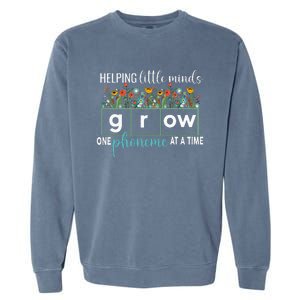 Science Of Reading Helping A Little Minds Grow Phonics Women Garment-Dyed Sweatshirt