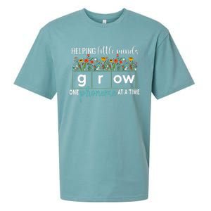 Science Of Reading Helping A Little Minds Grow Phonics Women Sueded Cloud Jersey T-Shirt