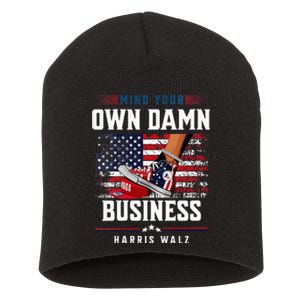 Stepping On Red Hat Mind Your Own Damn Business Harris Waltz Short Acrylic Beanie