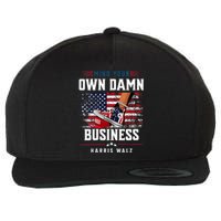 Stepping On Red Hat Mind Your Own Damn Business Harris Waltz Wool Snapback Cap