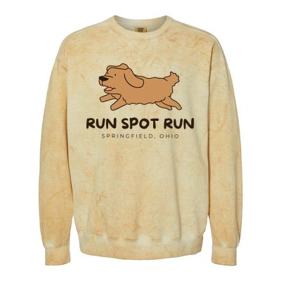 Springfield Ohio Run Spot Run Colorblast Crewneck Sweatshirt