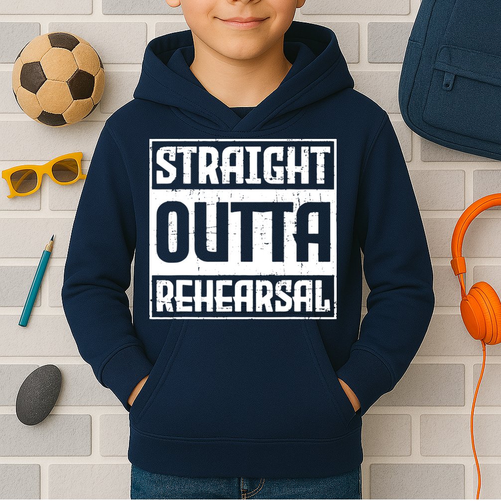 Straight Outta Rehearsal Actor Actress Theater Acting Kids Hoodie