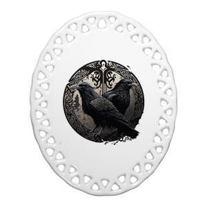 Scandinavian Odin R.A.V.E.N.S Ceramic Oval Ornament