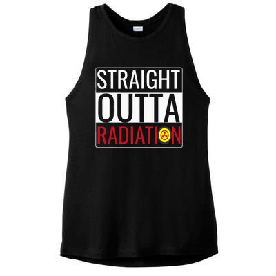 Straight Outta Radiation Chemotherapy Survivor Cancer Ladies PosiCharge Tri-Blend Wicking Tank