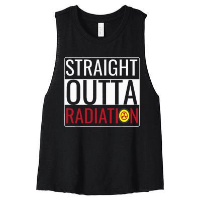 Straight Outta Radiation Chemotherapy Survivor Cancer Women's Racerback Cropped Tank