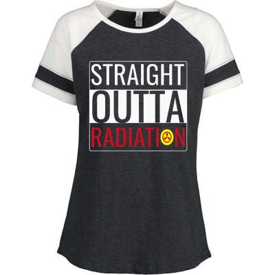 Straight Outta Radiation Chemotherapy Survivor Cancer Enza Ladies Jersey Colorblock Tee