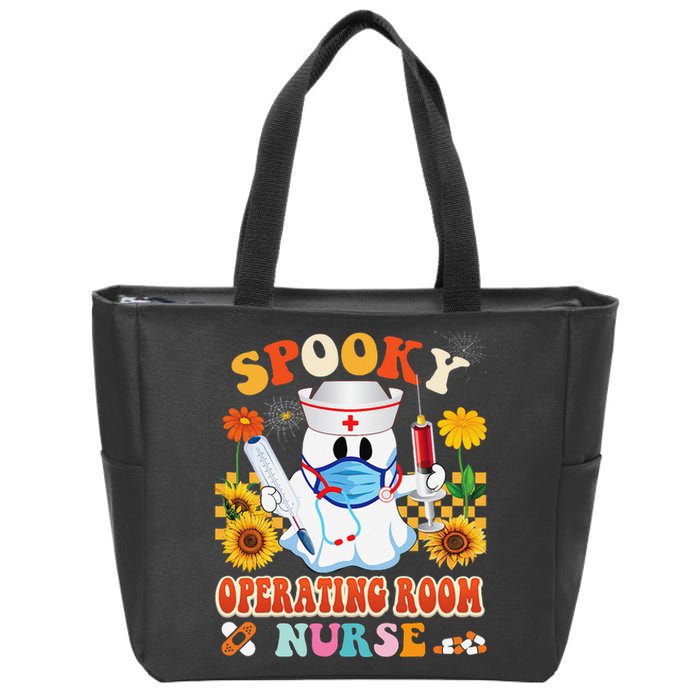 Spooky Operating Room Nurse Halloween Ghost Stethoscope Zip Tote Bag