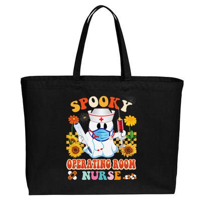 Spooky Operating Room Nurse Halloween Ghost Stethoscope Cotton Canvas Jumbo Tote