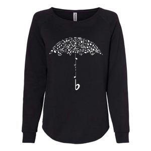 Sound Of Rain Umbrella Of Music Notes Womens California Wash Sweatshirt