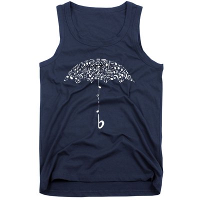 Sound Of Rain Umbrella Of Music Notes Tank Top