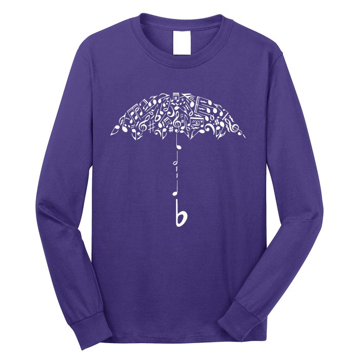 Sound Of Rain Umbrella Of Music Notes Long Sleeve Shirt