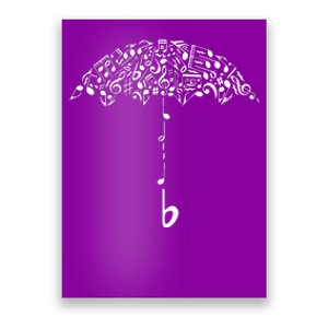 Sound Of Rain Umbrella Of Music Notes Poster