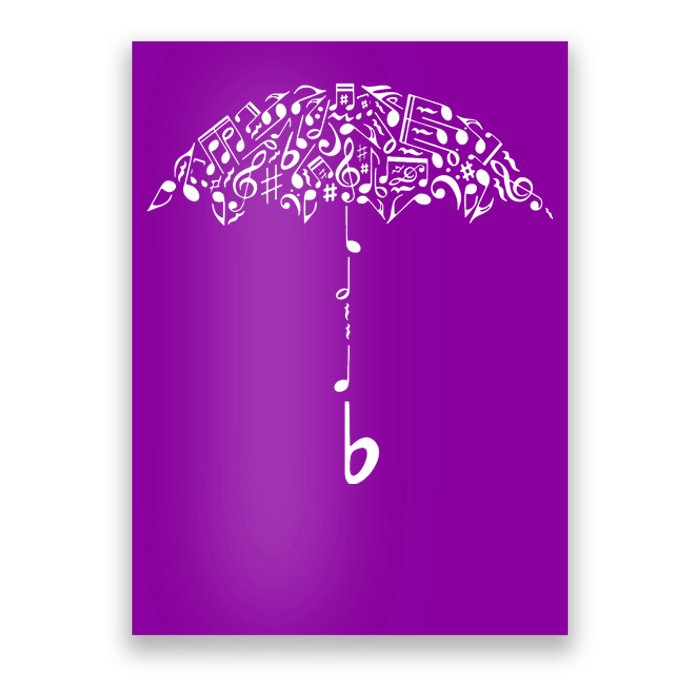 Sound Of Rain Umbrella Of Music Notes Poster