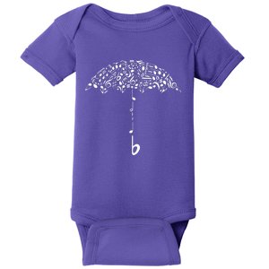 Sound Of Rain Umbrella Of Music Notes Baby Bodysuit