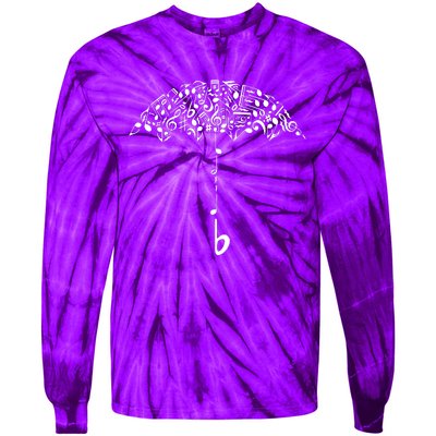 Sound Of Rain Umbrella Of Music Notes Tie-Dye Long Sleeve Shirt