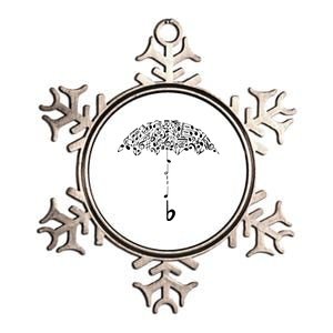 Sound Of Rain Umbrella Of Music Notes Metallic Star Ornament