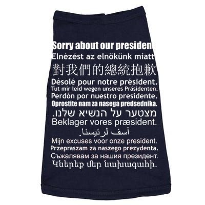 Sorry About Our President Anti-Trump Multiple Language Doggie Tank