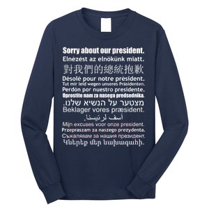 Sorry About Our President Anti-Trump Multiple Language Long Sleeve Shirt